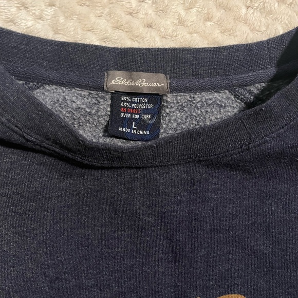 Eddie Bauer Men's Dark Blue Crewneck Sweater - Picture 3 of 4